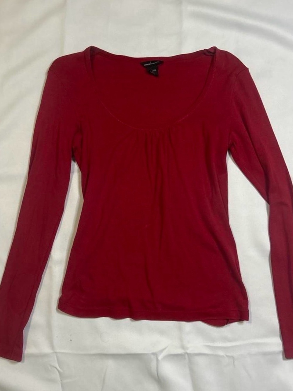 Moda International Long Sleeve Scoop Neck Top - Burgundy
